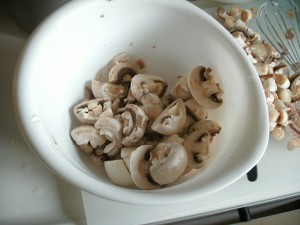 Raw Mushrooms that I did not fry Left over raw Mushrooms